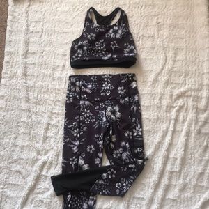 Matching sports bra and legging set
